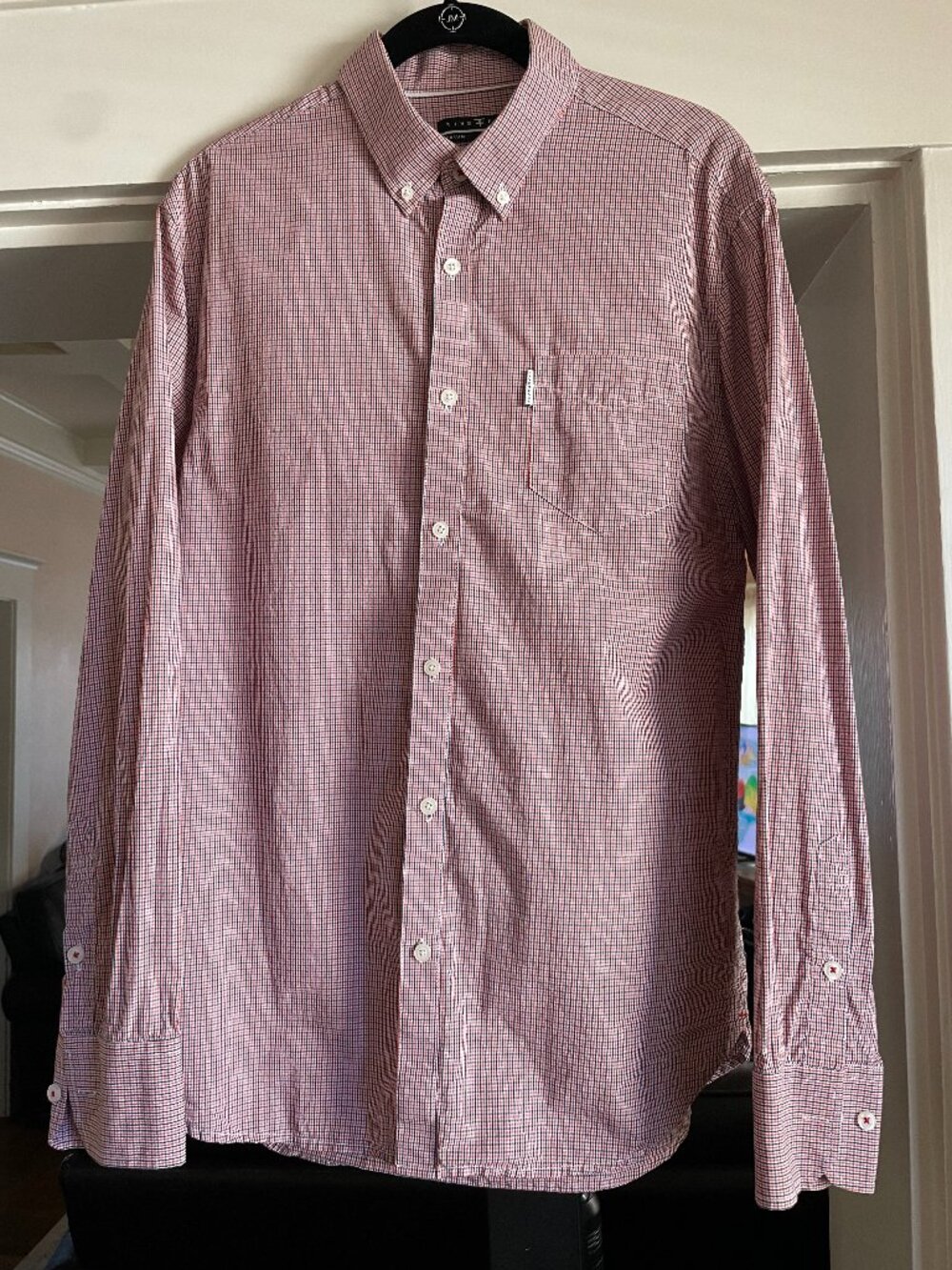 Five Four Men's Red Check Button Down